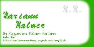 mariann malmer business card